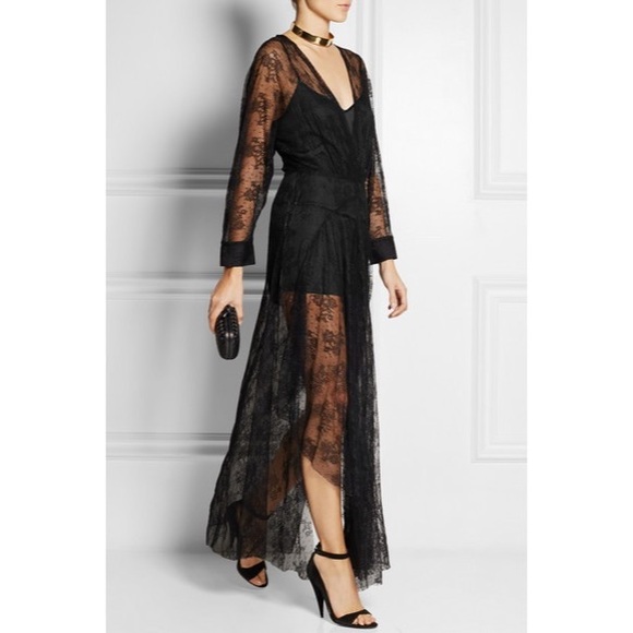 SOLD 🌈 MAJE GABRIELA LACE MAXI BLACK DRESS $520 - Picture 3 of 8